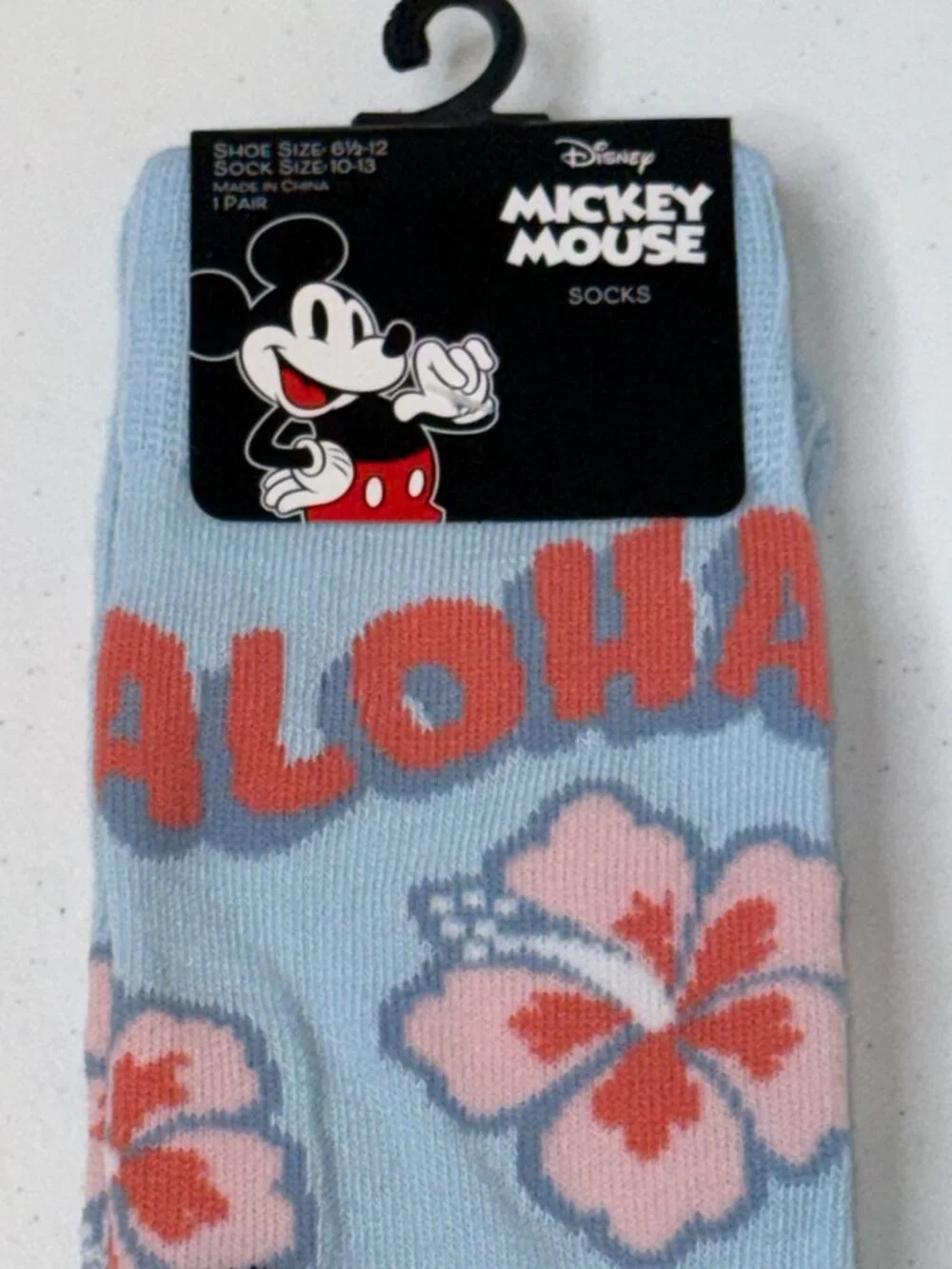 Disney Mickey Mouse Aloha Crew Socks Hawaiian NWT